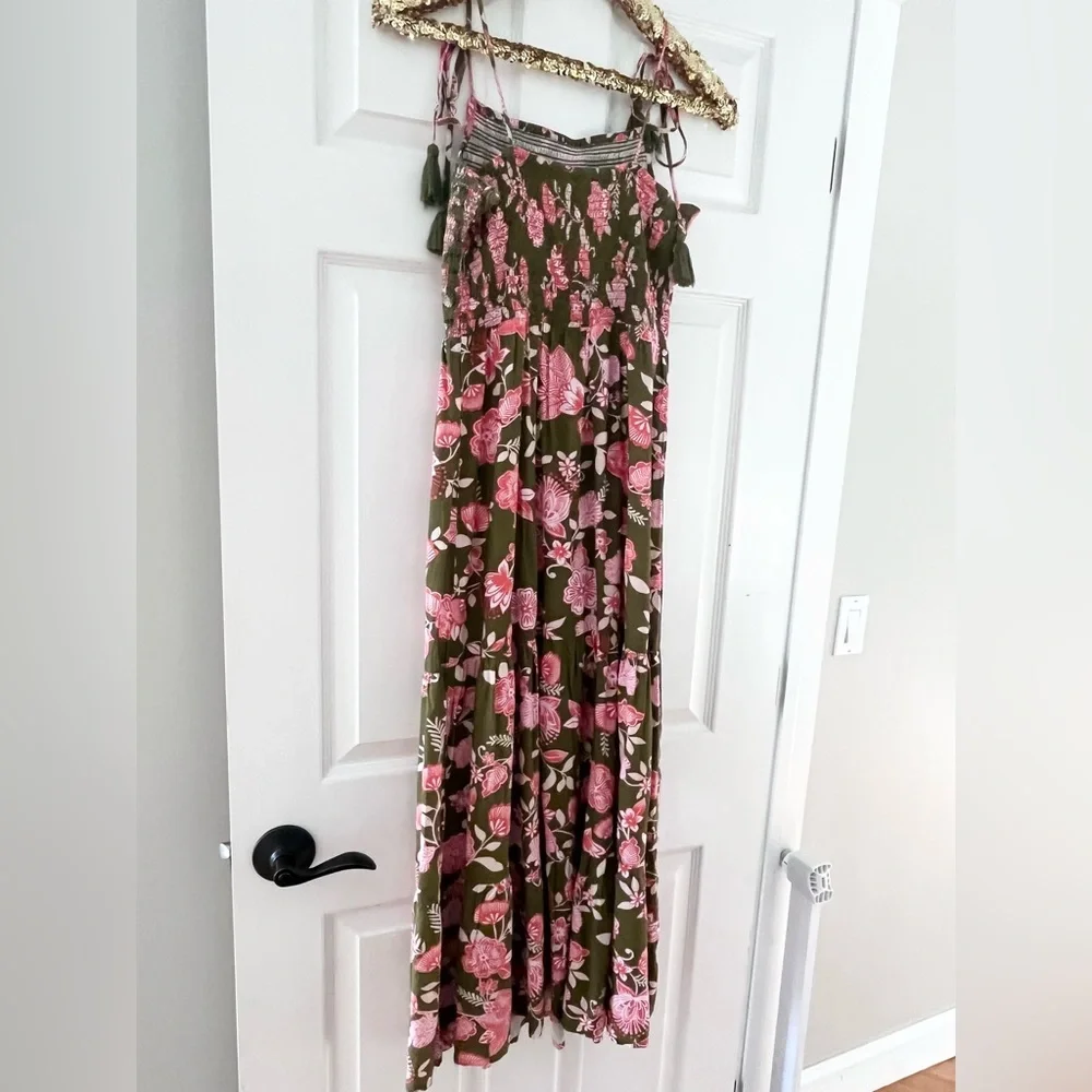 NWT Patrons of Peace Boho Floral Maxi Crossover Dress whimsigoth fairycore - Picture 3 of 10